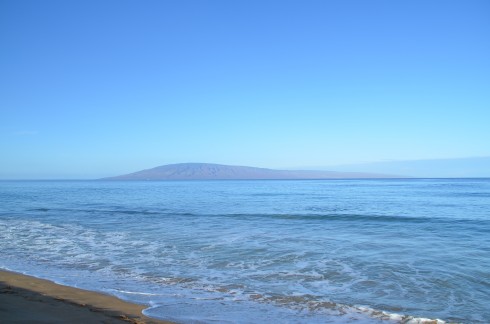 Kaanapali Beach with Lanai in the distance