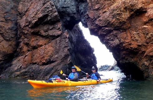 Coming through an arch