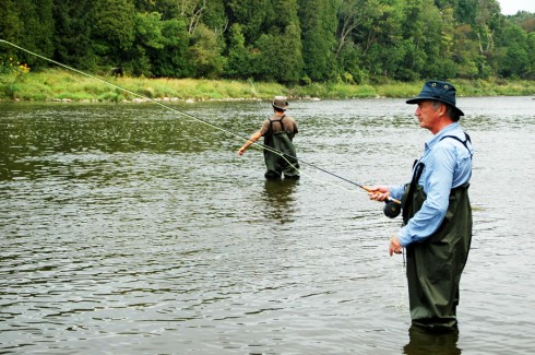 Father and Son Fly fishing