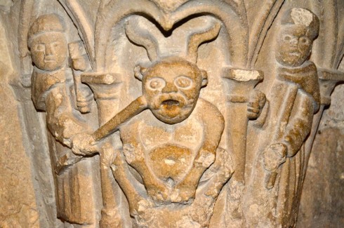 Devil taking a licking in St. Denis Crypt