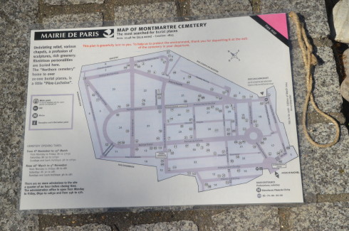 Photo of a Map of Montmartre Cemetery