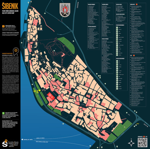 Map of old Sibenik Croatia