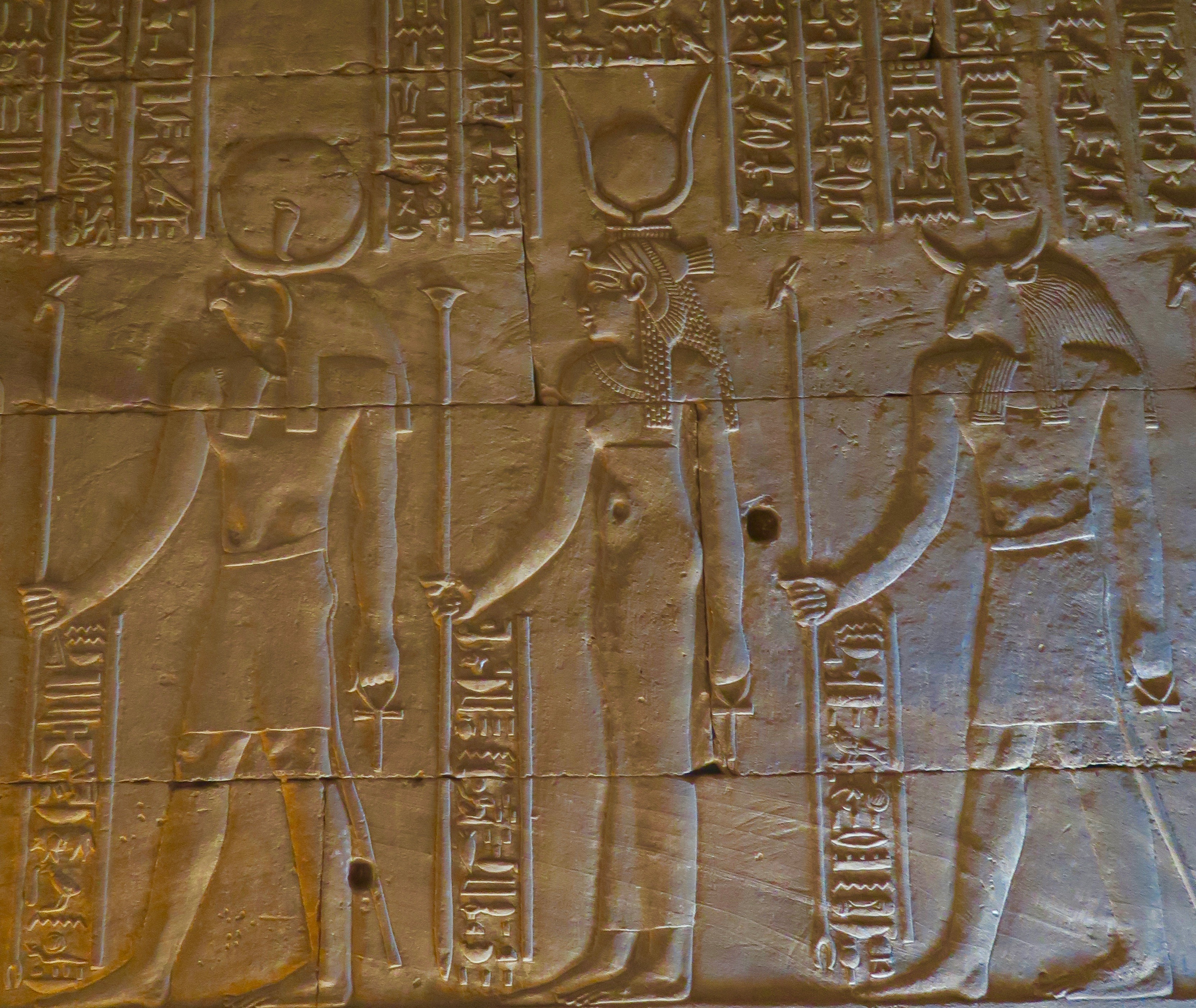 Horus, Isis and Hathor