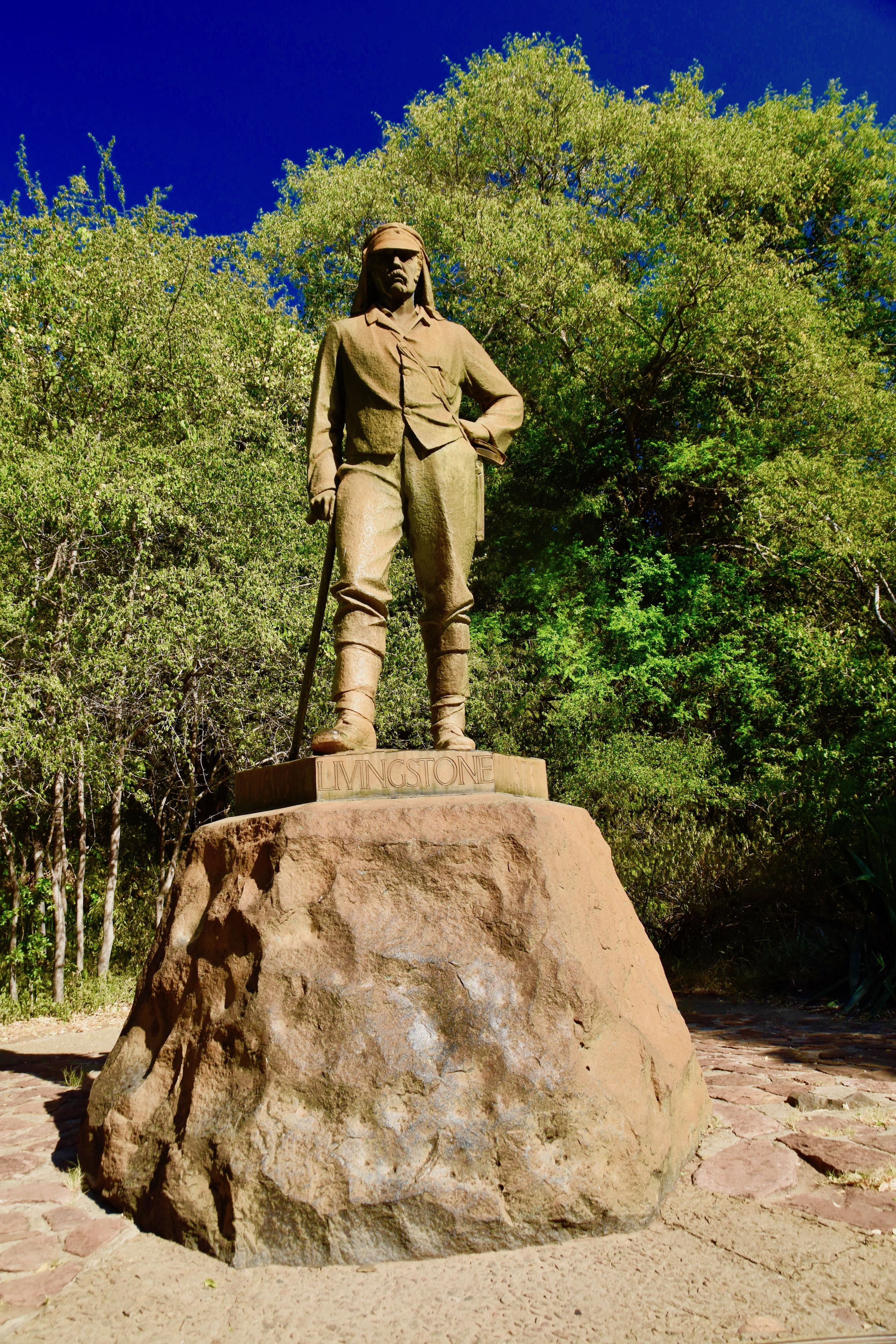 Statue of Livingstone at Victoria Falls