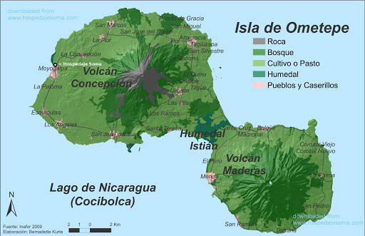 Map of Ometepe Island