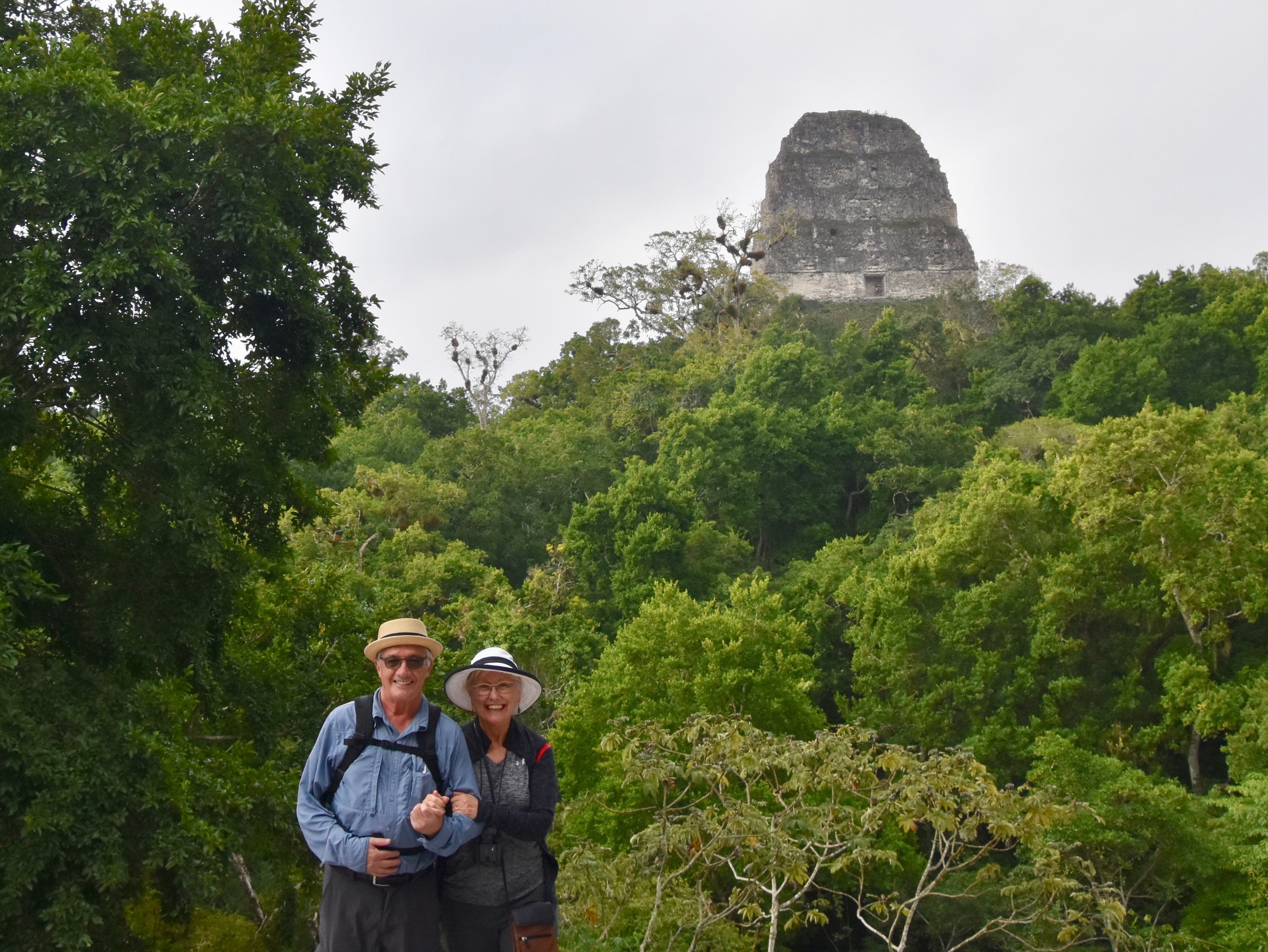 At Tikal - Standing on a Ledge