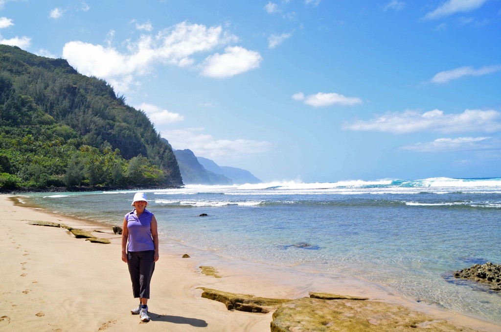 Alison on Ke’e Beach