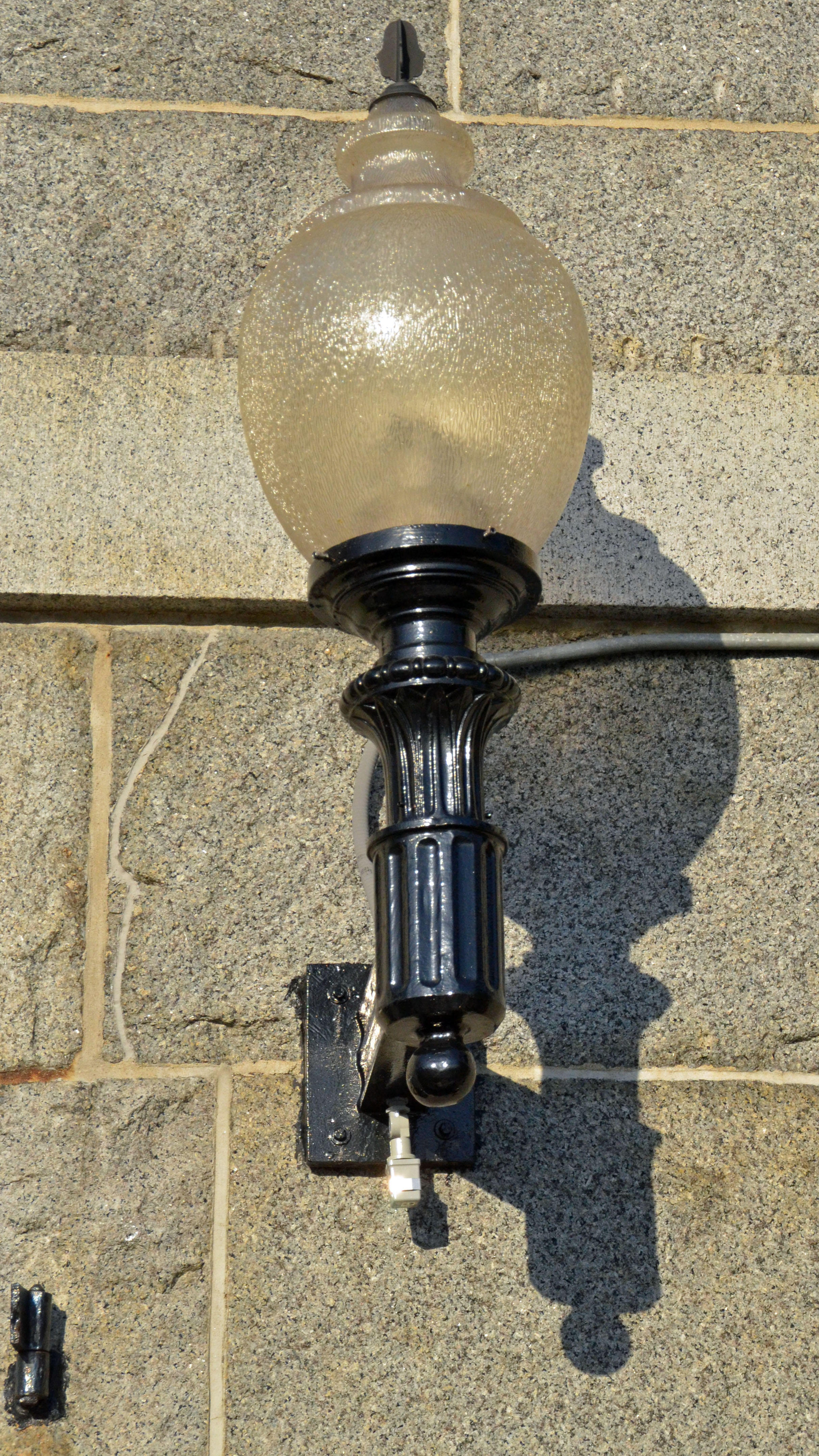 Lamp on an old Boston warehouse