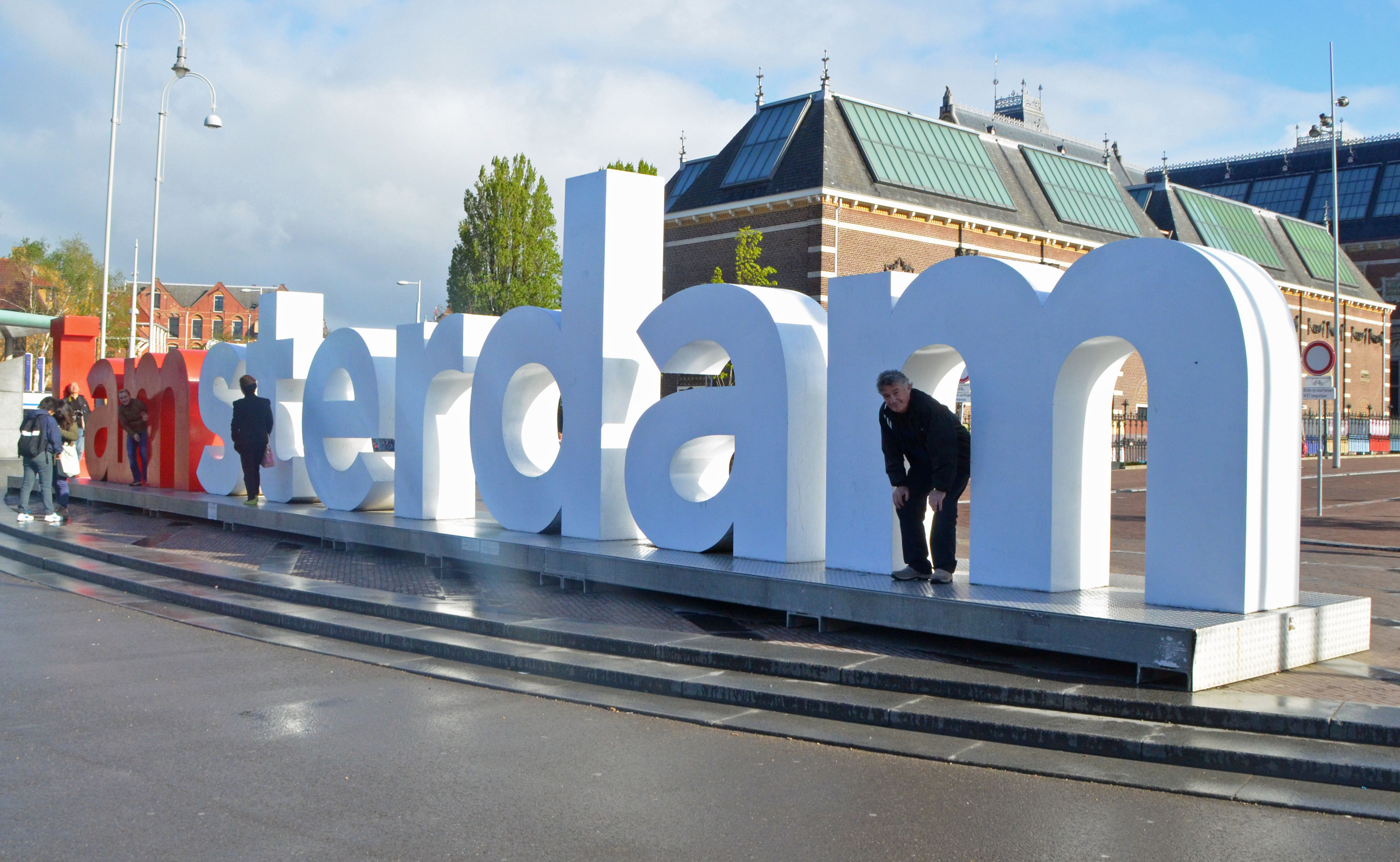 In Amsterdam outside the Rijksmuseum