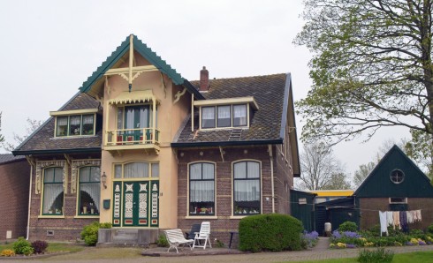 Older Dutch house with washing on line