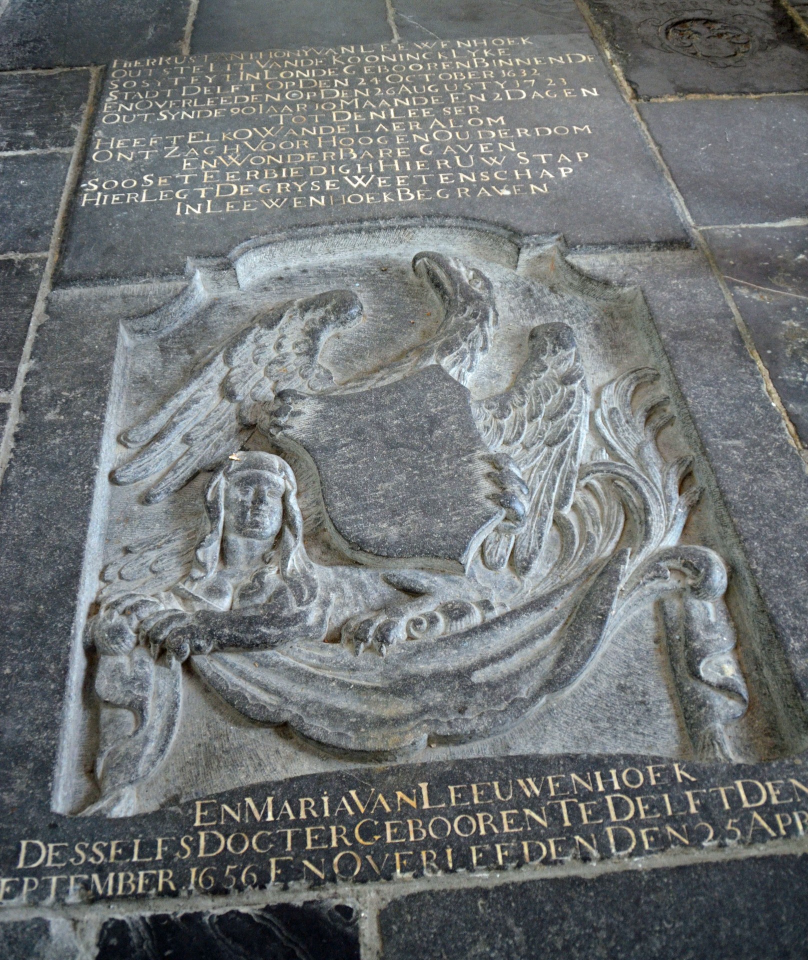 Van Leeuwenhoek Headstone, Oude Kerk, Delft