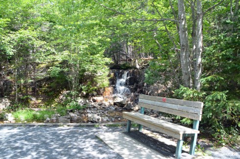Bench and Waterfall