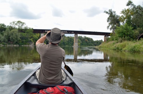 Paddling the Grand River near Kitchener