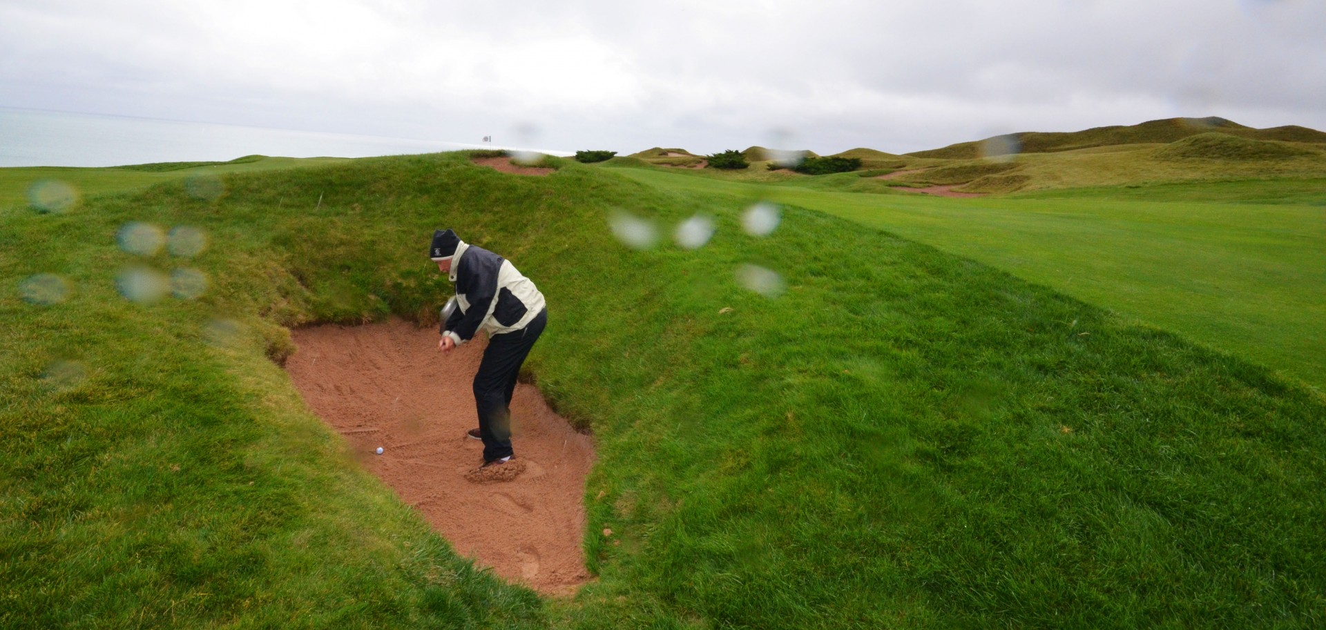 Brian in a typical Whistling Straits Bunker