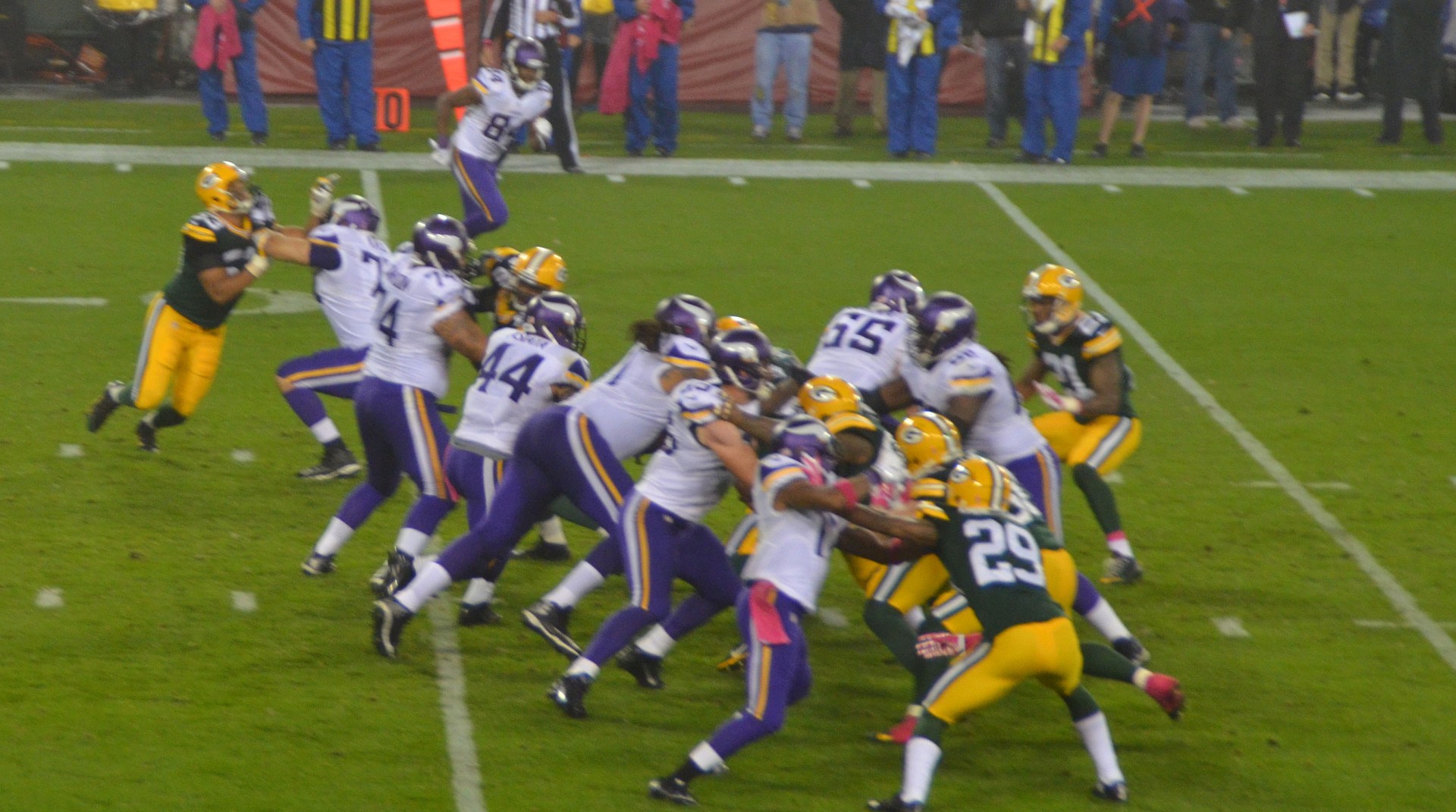 Ray Asiata doesn't fumble at Lambeau Field.