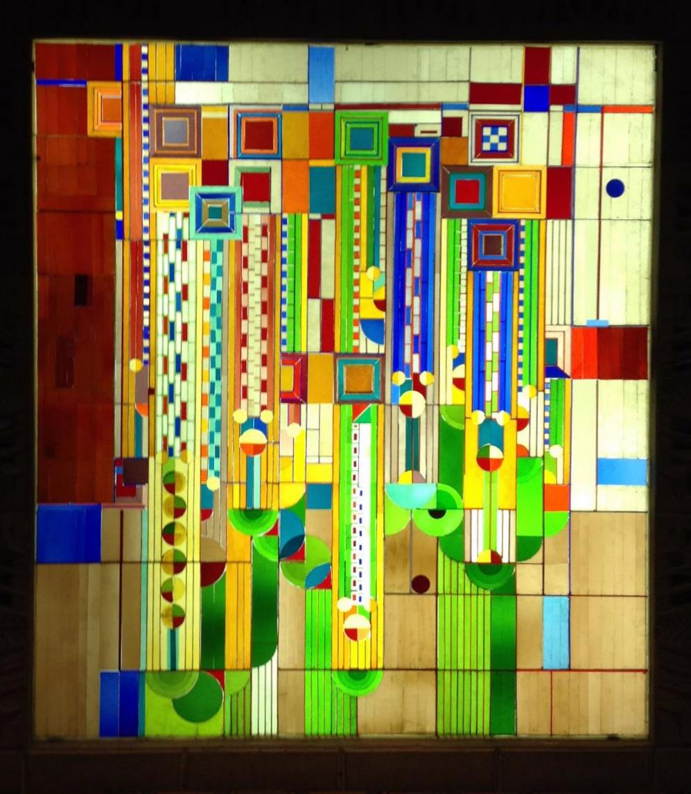 Frank Lloyd Wright stained glass from the Biltmore, Phoenix