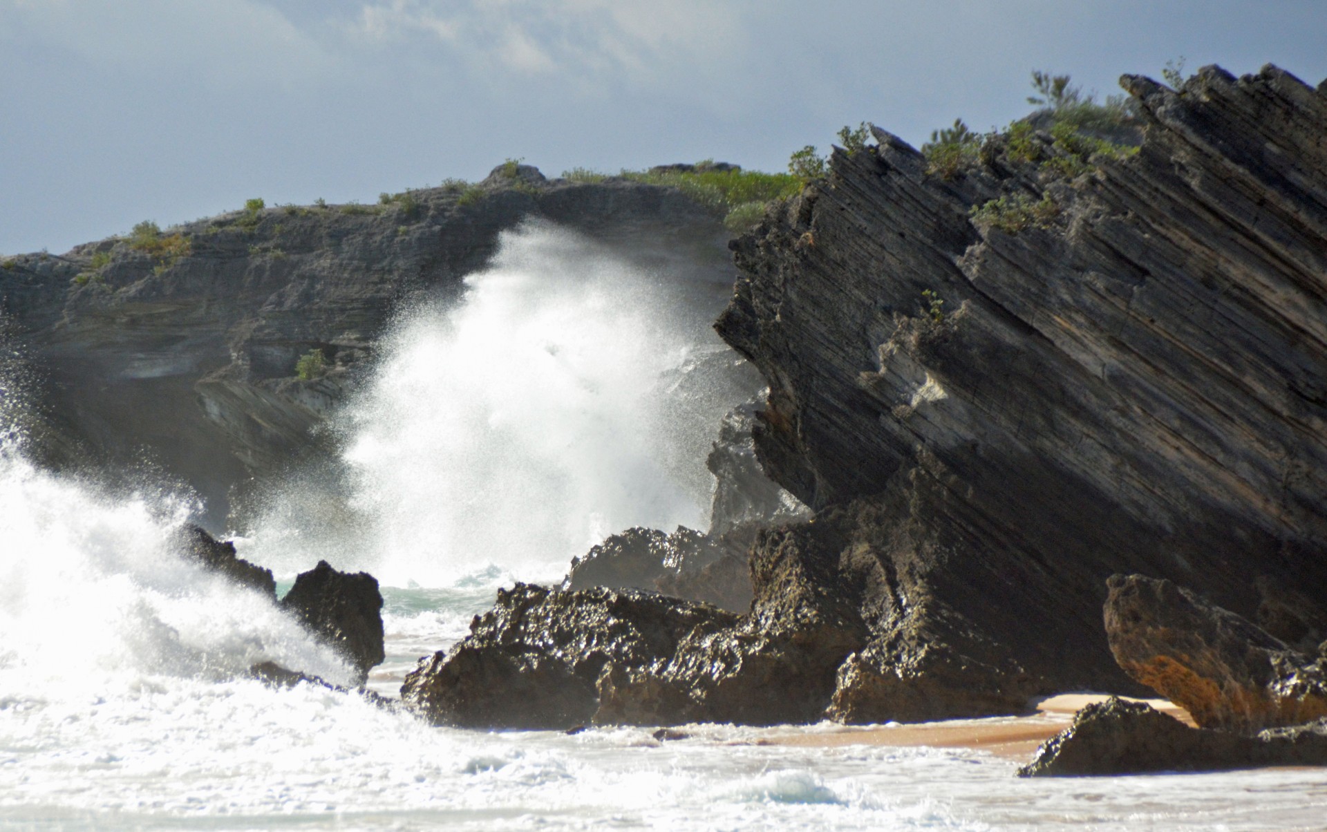 Bermuda Wave Crash near Horseshoe Bay Beach