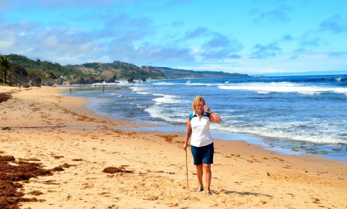 Touring Barbados - Alison at the Soup Bowl