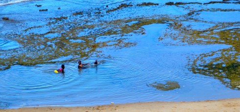 Touring Barbados - Barbadian kids playing in a soup bowl 