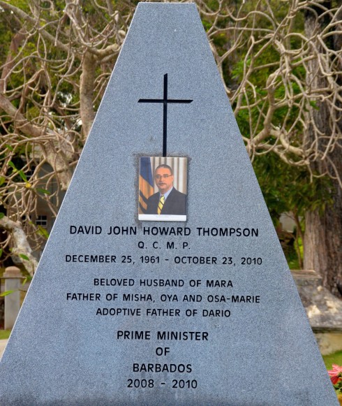 Touring Barbados - Grave of P.M. David Thompson