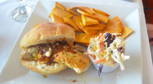 Touring Barbados - Mahi Mahi sandwich, Round House Restaurant