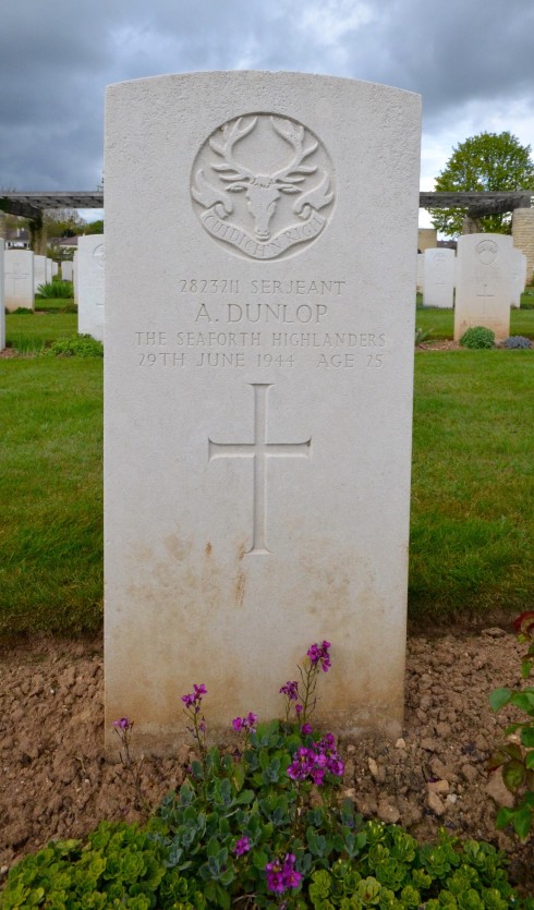 A. Dunlop in Ranville War Cemetery