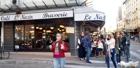 Rue des Abbesses at Cafe le Nazir in Montmartre