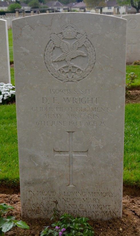 D.F. Wright, Glider Pilot in Ranville War Cemetery