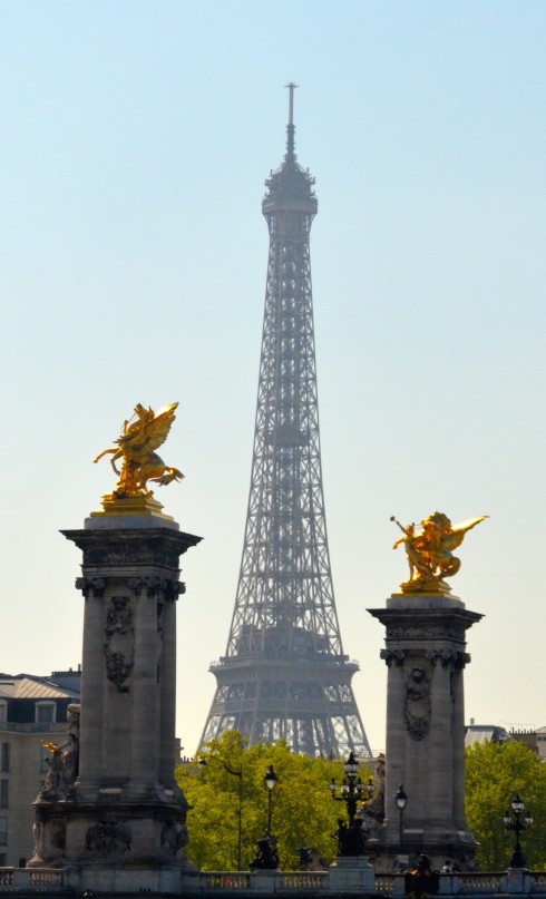 Eiffel Tower framed by Pegasus on Liberation Tour 2015