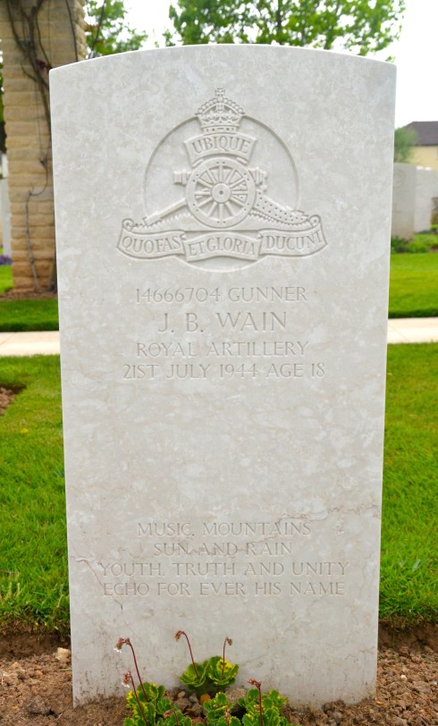 J.B.Wain in Ranville War Cemetery