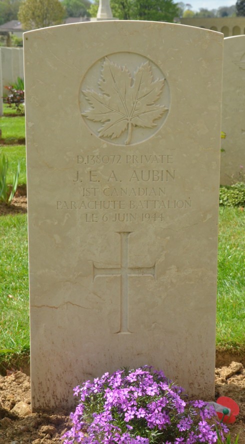 J.E.A.Aubin in Ranville War Cemetery