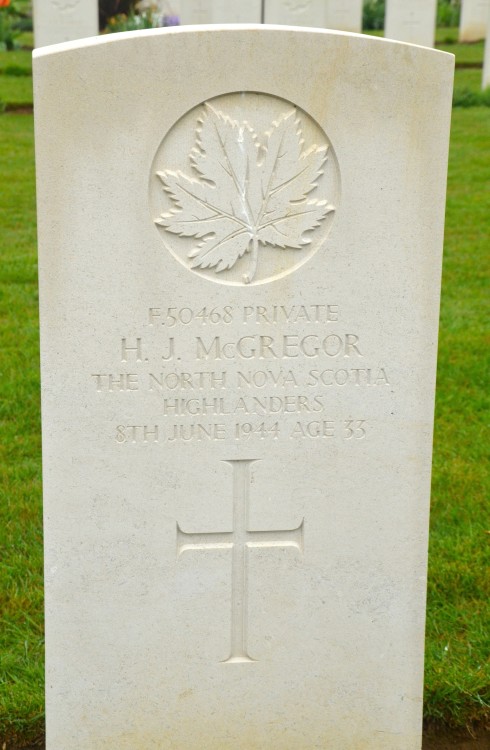 H.J. McGregor in Beny-sur-Mer Cemetery