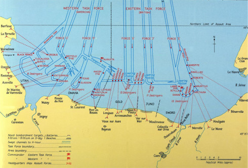 Map of D-Day Landings with Arromanches