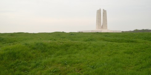 Approaching the Monument at Vimy Ridge