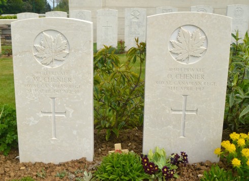 Chenier Brothers in Cabaret Rouge Cemetery