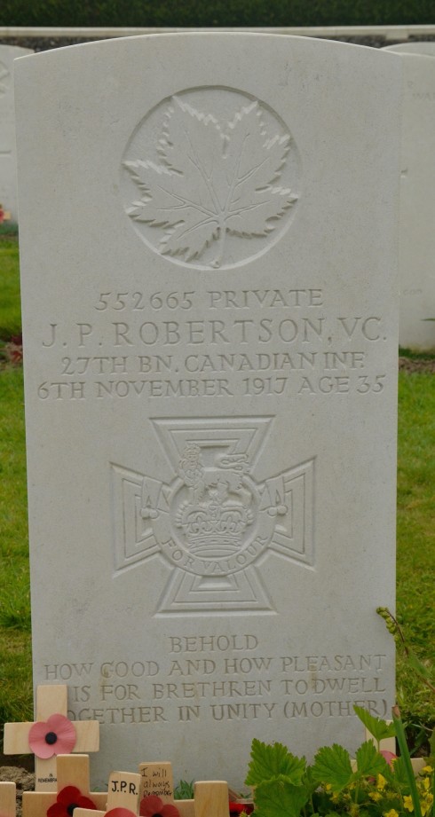 J.P.Robertson V.C., Tyne Cot Cemetery