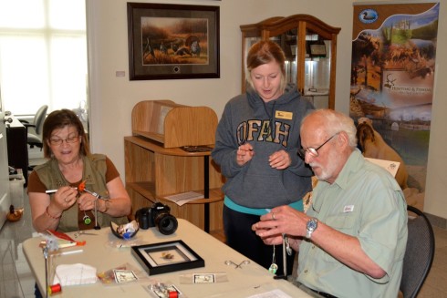 Judy & Alex getting a fly tying lesson