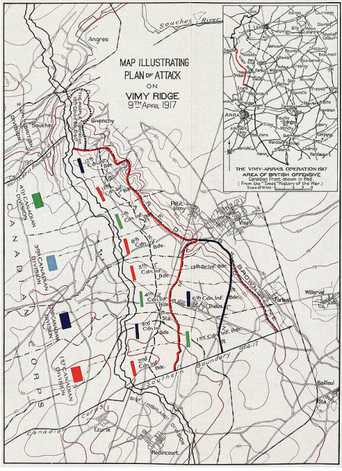 Plan of Vimy Ridge Attack