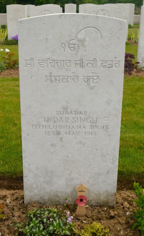 Subadar Indar Singh in Cabaret Rouge Cemetery