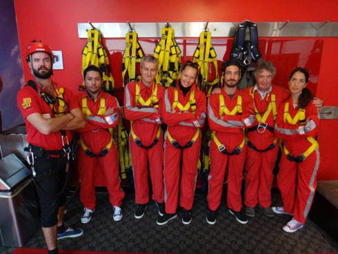 Dressed for the CN Tower Edge Walk