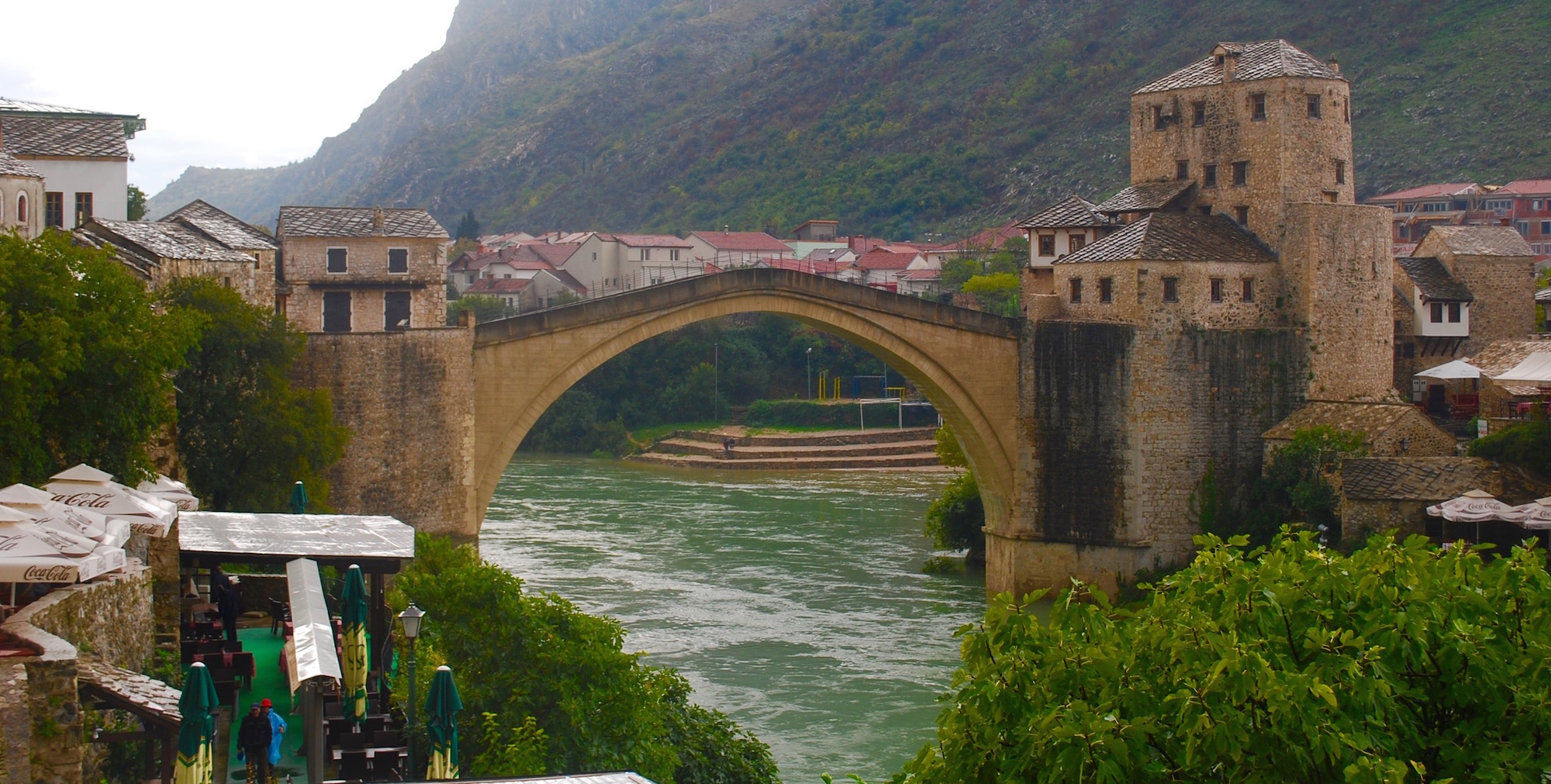 Mostar Bridge from the Muslim side, Bosnia and Herzegovina