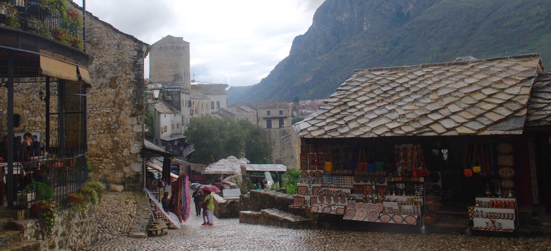 Narrow Street of Mostar, Bosnia and Herzegovina