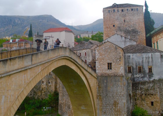 On the Mostar Bridge. Bosnia and Herzegovina