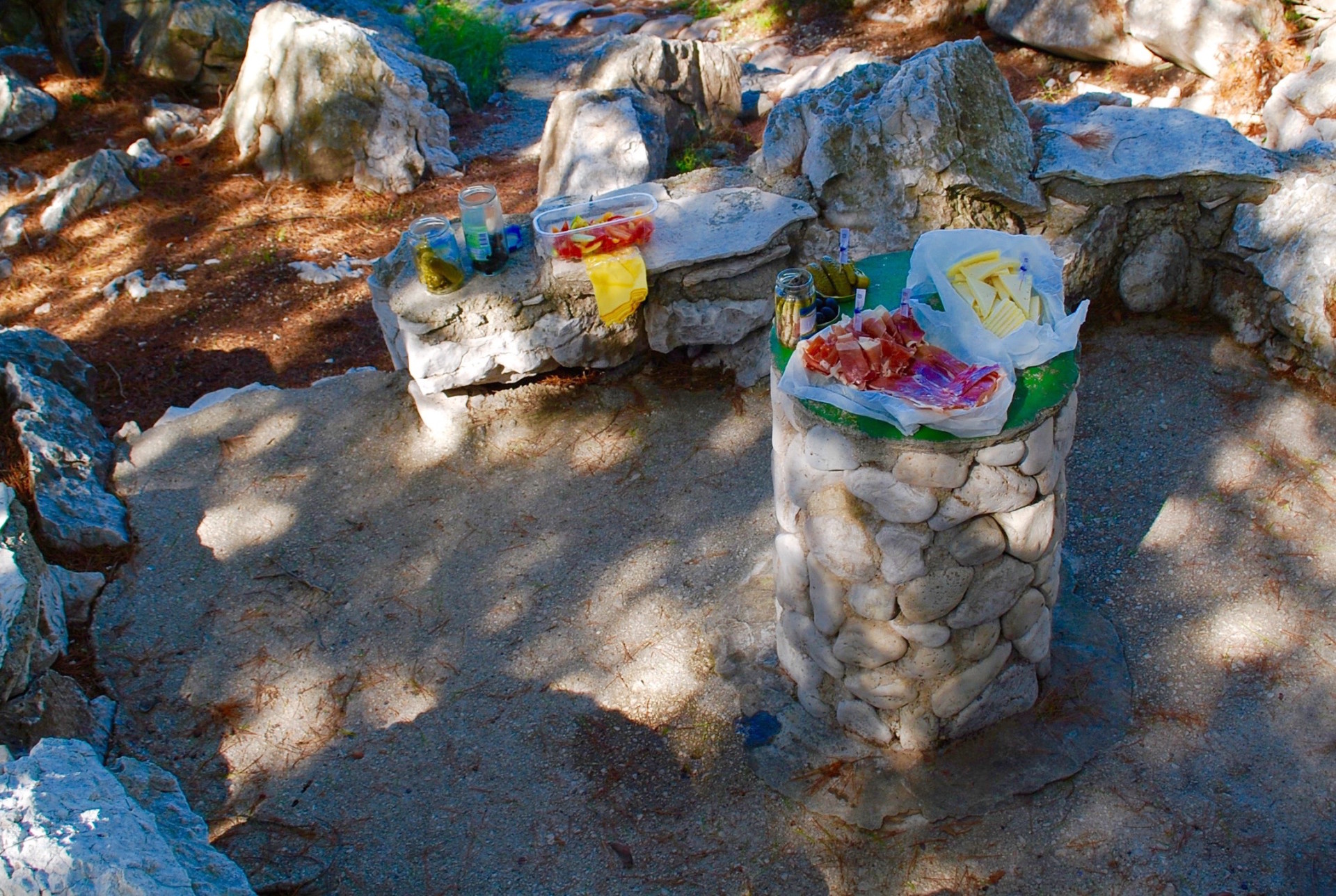 Picnic feast. Korcula