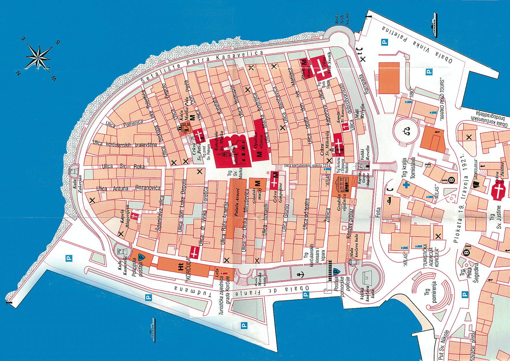 Map of old Korcula