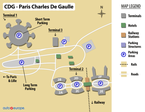 Map of CDG Terminals