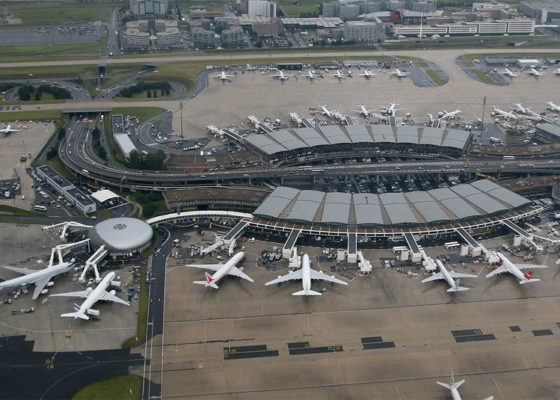 Aerial viewv of Charles de Gaulle Airport