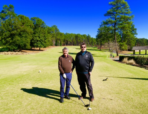 On the 1st tee playing Pine Needles