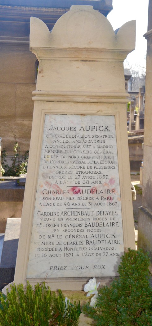 Baudelaire grave in Montparnasse Cemetery