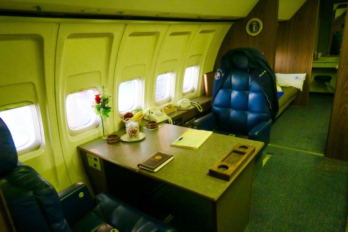 Reagan Library presidential desk in Air Force One